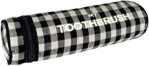 Toothbrush Case for Travel | Toothbrush and Toothpaste Travel Bag | Small Toiletry Pouch for Traveling | Electric Tooth Brush Holder Men & Women | Gingham