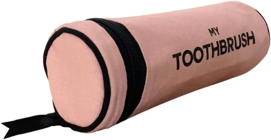 Toothbrush Case for Travel | Toothbrush and Toothpaste Travel Bag | Small Toiletry Pouch for Traveling | Electric Tooth Brush Holder Men & Women | Pink/Blush
