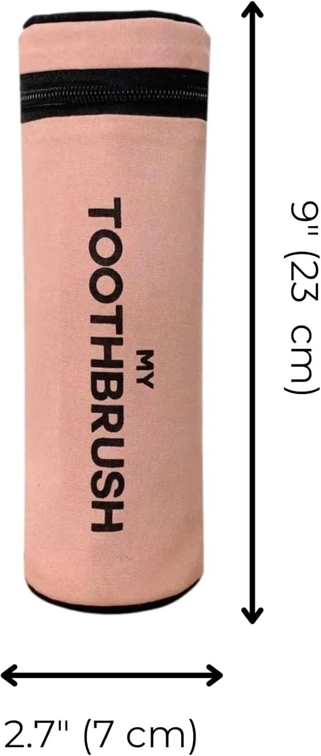 Toothbrush Case for Travel | Toothbrush and Toothpaste Travel Bag | Small Toiletry Pouch for Traveling | Electric Tooth Brush Holder Men & Women | Pink/Blush