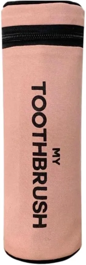 Toothbrush Case for Travel | Toothbrush and Toothpaste Travel Bag | Small Toiletry Pouch for Traveling | Electric Tooth Brush Holder Men & Women | Pink/Blush