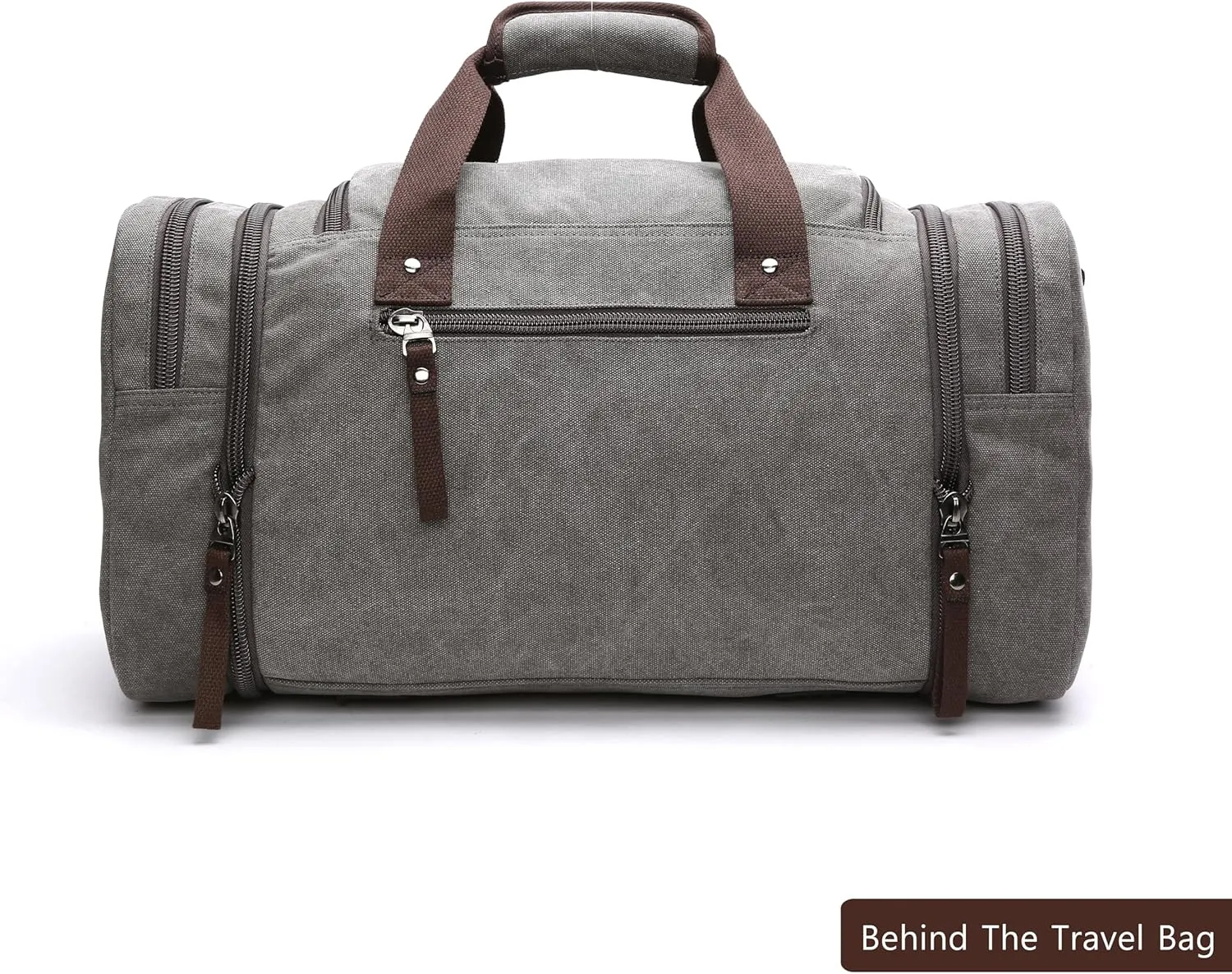 Travel bag for men, hand-held fitness bag, hiking and business trip, large capacity canvas (grey)