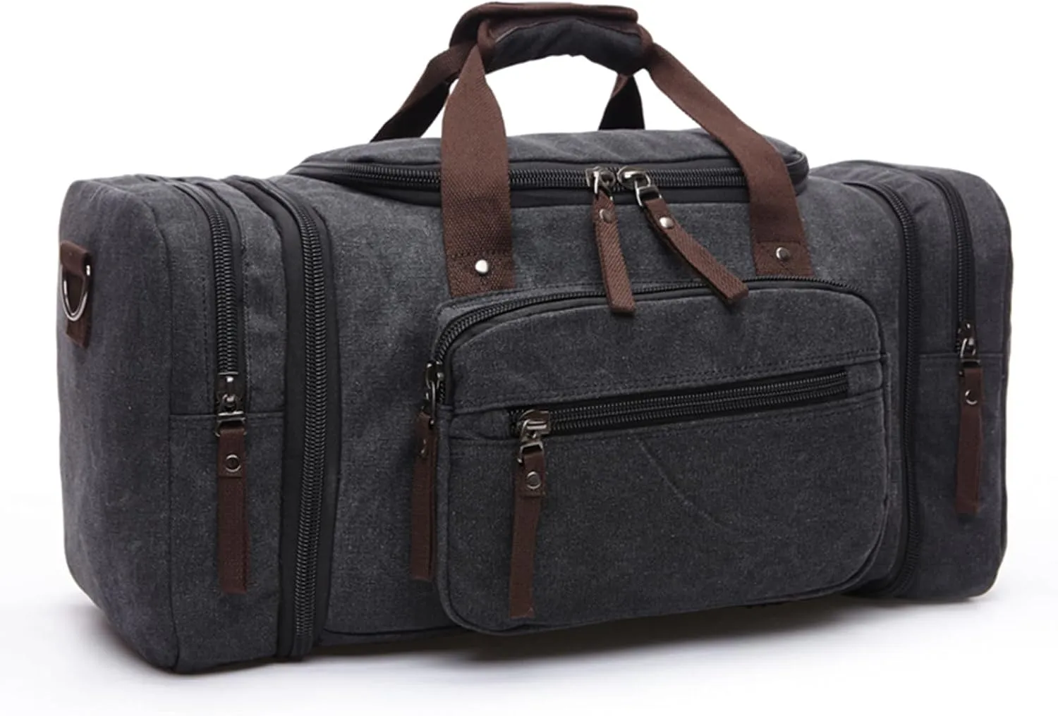 Travel bag for men, large capacity hand luggage bag, canvas crossbody waterproof mountaineering, outdoor sports(black)