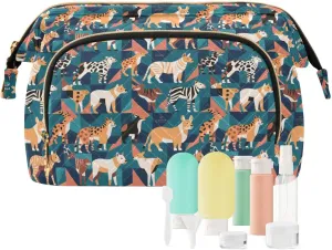 Travel Cosmetic Pouch with Quilted Puffer Style Lightweight Spacious Design