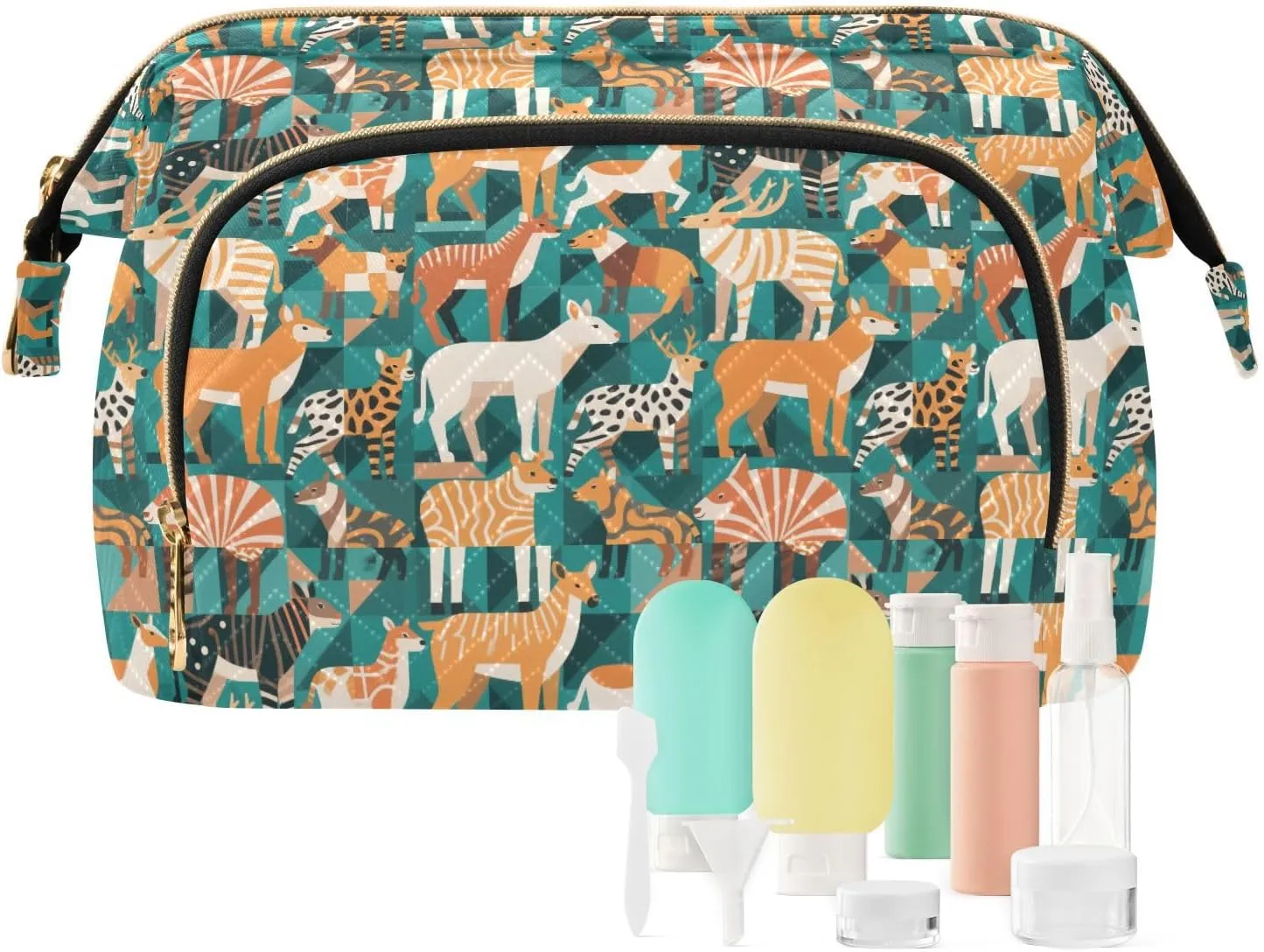 Travel Cosmetic Pouch with Quilted Puffer Style Lightweight Spacious Design