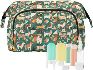 Travel Cosmetic Pouch with Quilted Puffer Style Lightweight Spacious Design