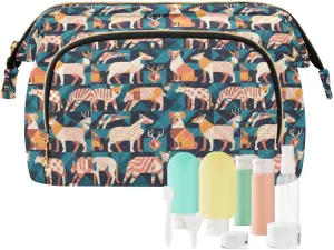 Travel Cosmetic Pouch with Quilted Puffer Style Lightweight Spacious Design