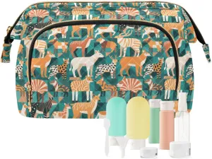 Travel Cosmetic Pouch with Quilted Puffer Style Lightweight Spacious Design