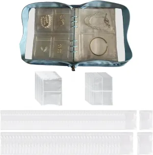 Travel Jewelry Organiser with PVC Bags Transparents Storage Book Pockets for Necklaces Earrings Rings and Bracelets