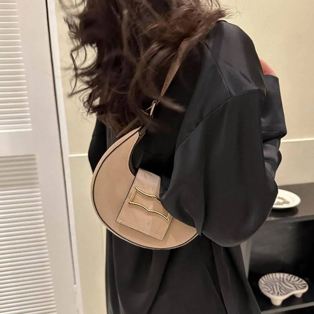 Trendy Handbags PU Shoulder Bag Saddle Bags for Women Girls Underarm Bag Luxury Sactchel Bag