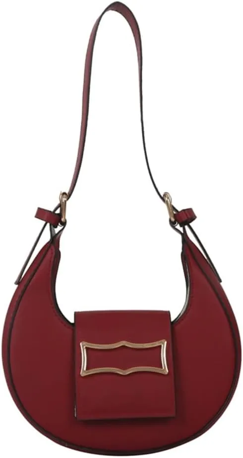 Trendy Handbags PU Shoulder Bag Saddle Bags for Women Girls Underarm Bag Luxury Sactchel Bag