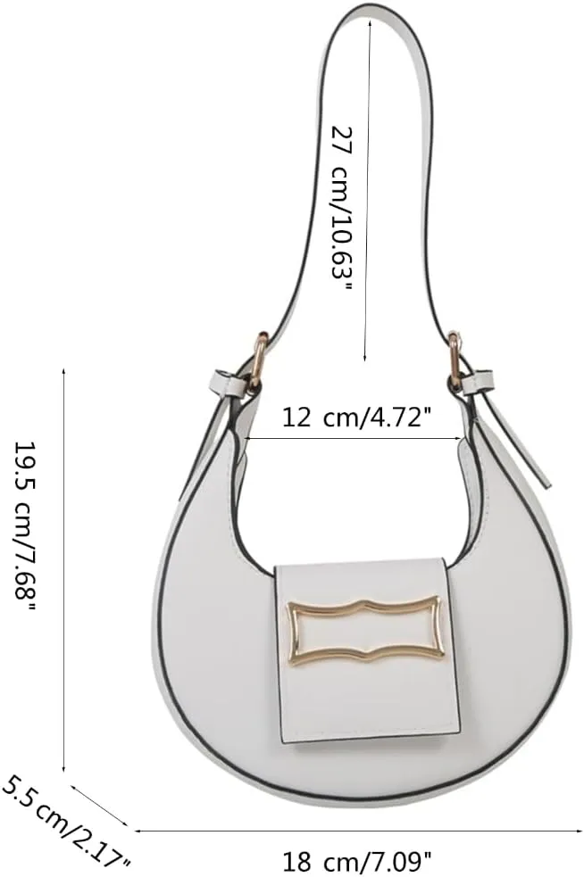 Trendy Handbags PU Shoulder Bag Saddle Bags for Women Girls Underarm Bag Luxury Sactchel Bag