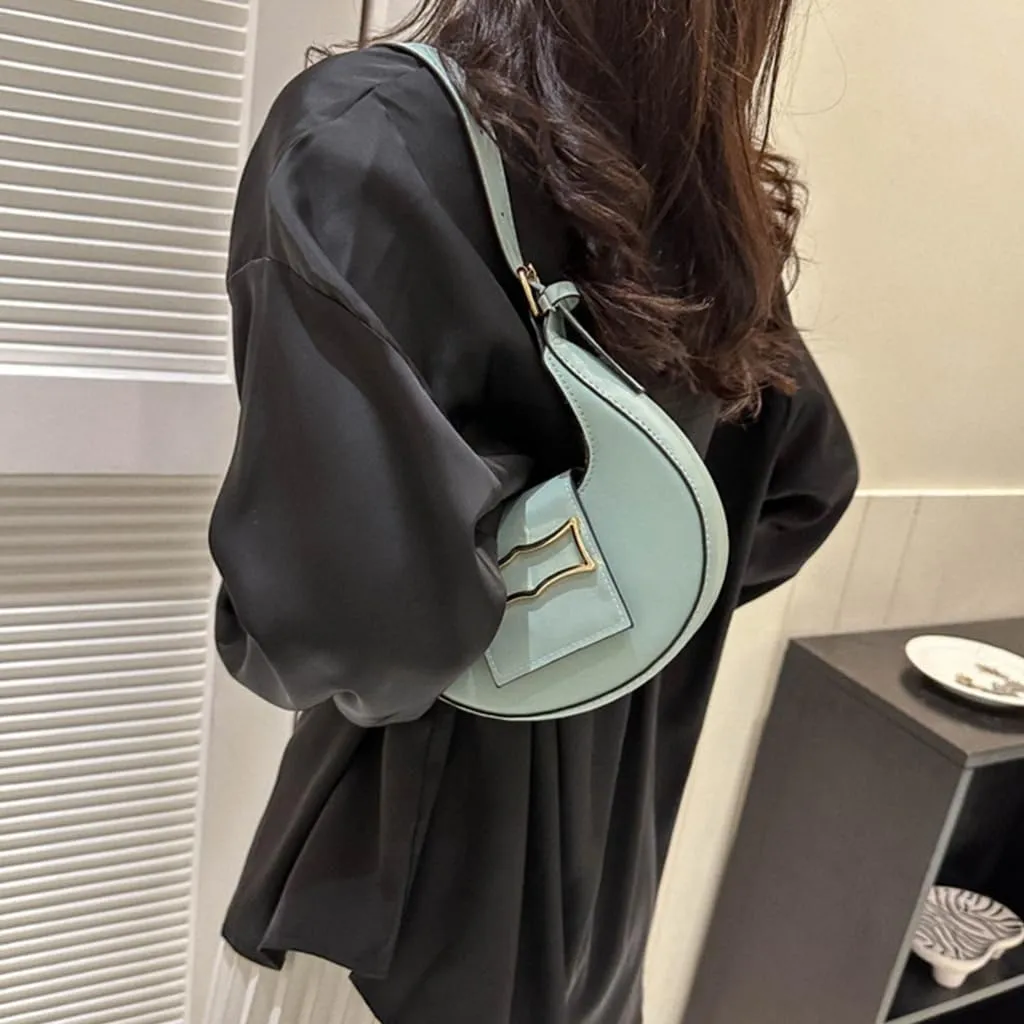 Trendy Handbags PU Shoulder Bag Saddle Bags for Women Girls Underarm Bag Luxury Sactchel Bag