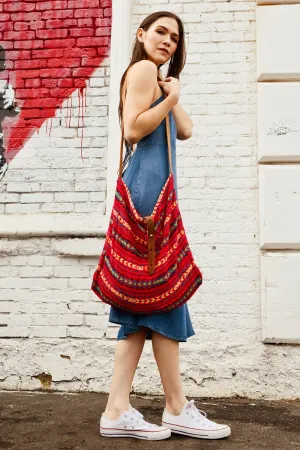 Tribal Print Cross Body Tote