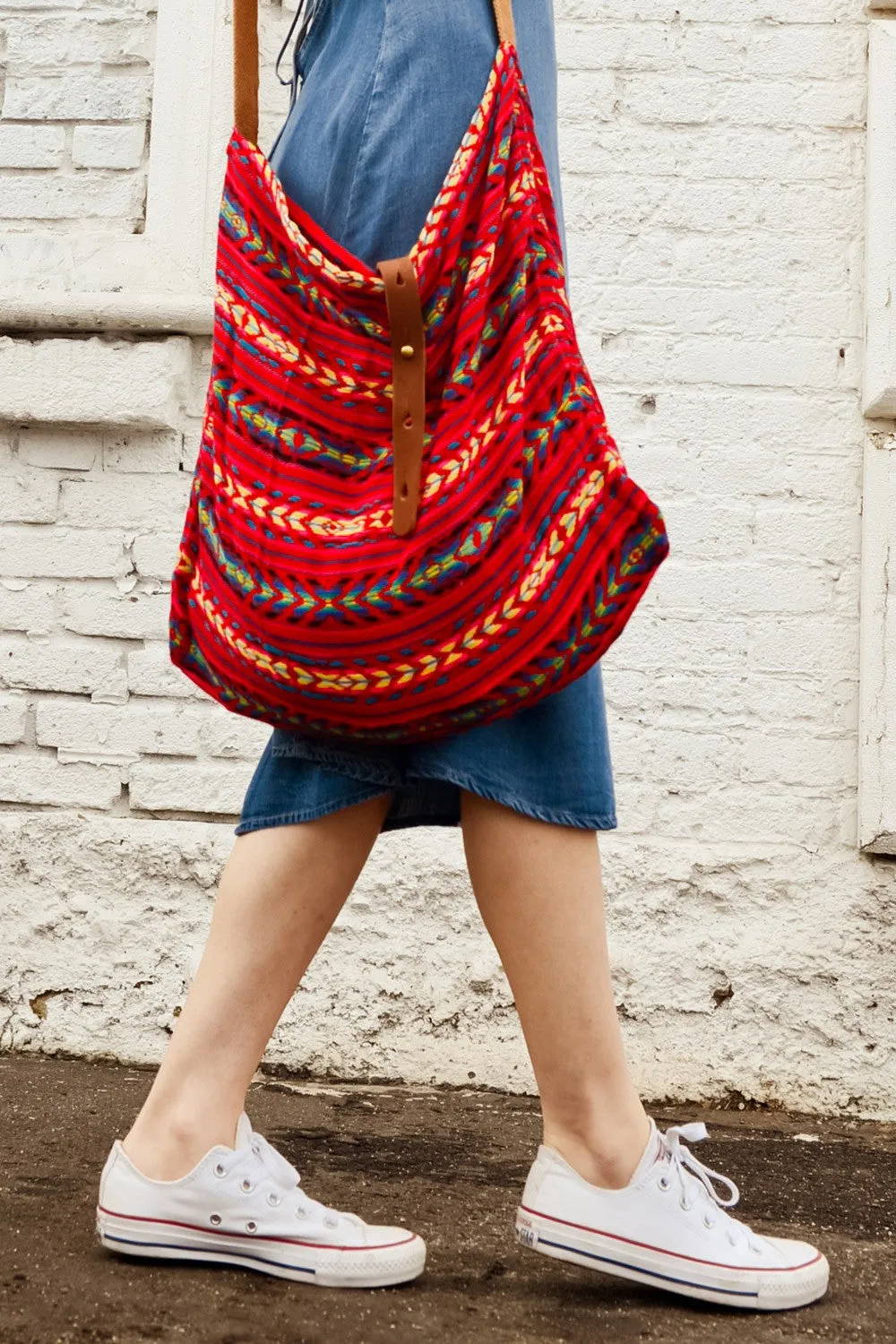 Tribal Print Cross Body Tote