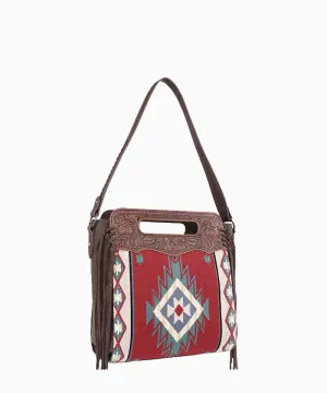 Trinity Ranch Aztec Tapestry Floral Embossed Concealed Carry Hobo
