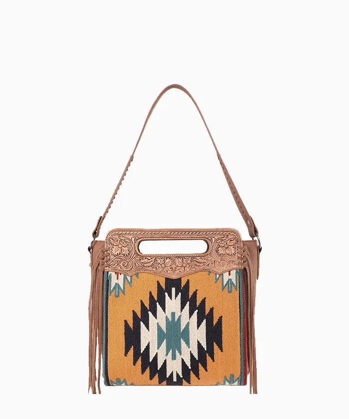 Trinity Ranch Aztec Tapestry Floral Embossed Concealed Carry Hobo