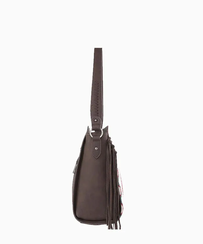 Trinity Ranch Aztec Tapestry Floral Embossed Concealed Carry Hobo