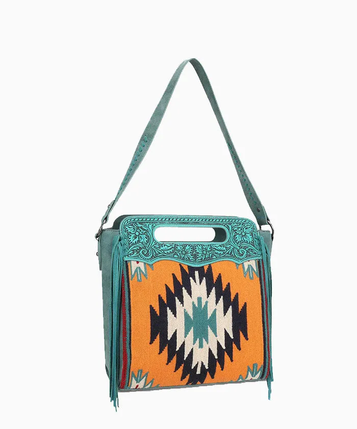 Trinity Ranch Aztec Tapestry Floral Embossed Concealed Carry Hobo
