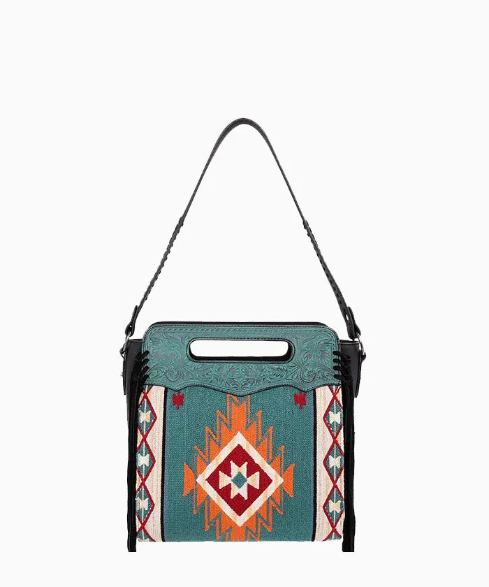 Trinity Ranch Aztec Tapestry Floral Embossed Concealed Carry Hobo