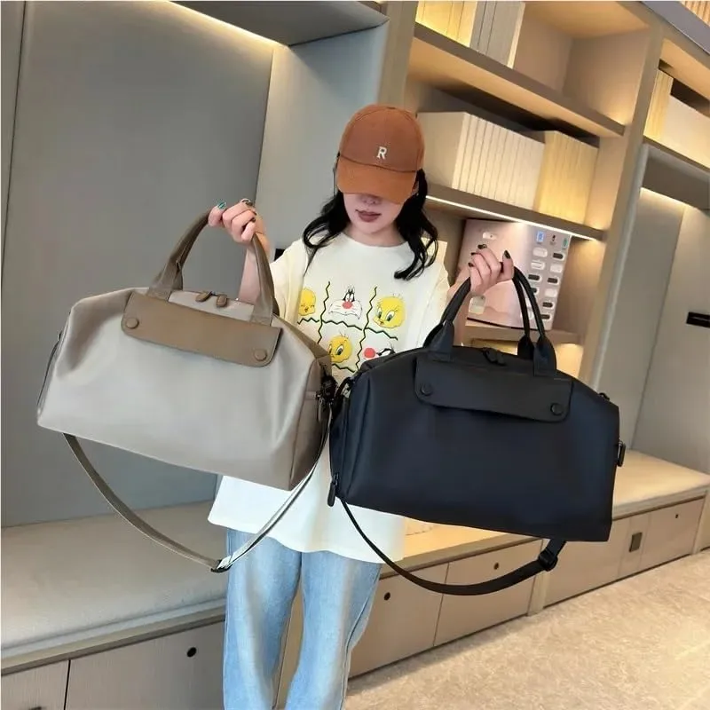 Trip Bag Large Capacity Yoga Organizer Swimming Gym Bag Business Travel Luggage Bag Oxford Handbag Shoulder Bags(Khaki)
