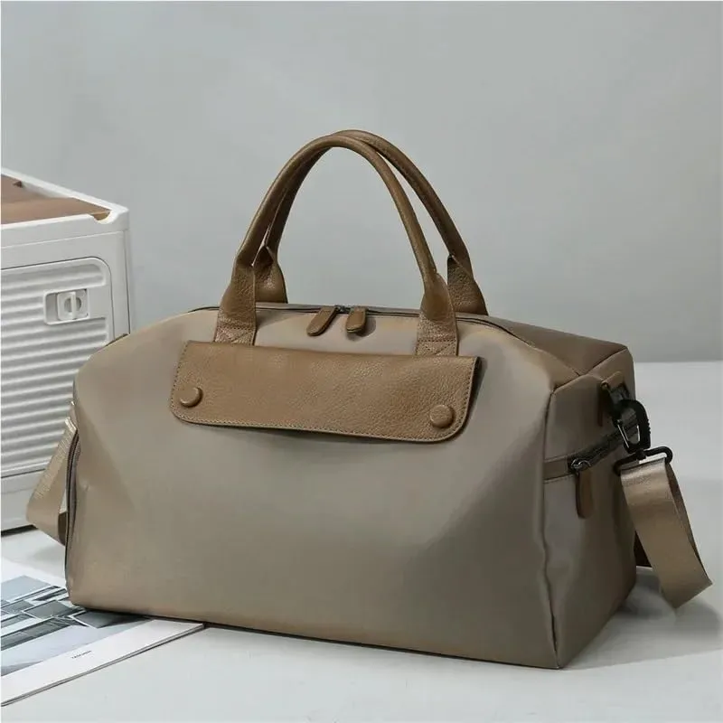 Trip Bag Large Capacity Yoga Organizer Swimming Gym Bag Business Travel Luggage Bag Oxford Handbag Shoulder Bags(Khaki)