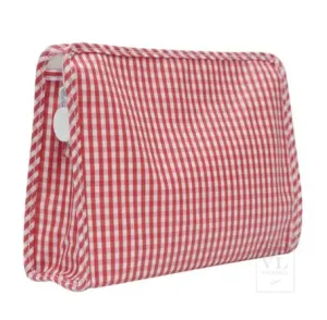 TRVL Roadie Large Zip Pouch - Gingham Red
