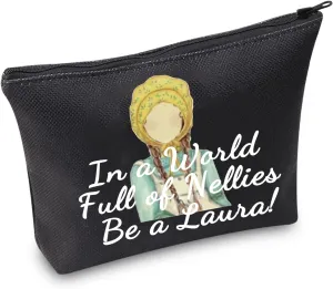 TSOTMO Laura TV Show Merchandise Gift Farmhouse Makeup Bag 70S Farm Farmer Gift Laura Novel Book Gift For TV Show Lovers Laura Book Fans Gift (Be Laura BLK)