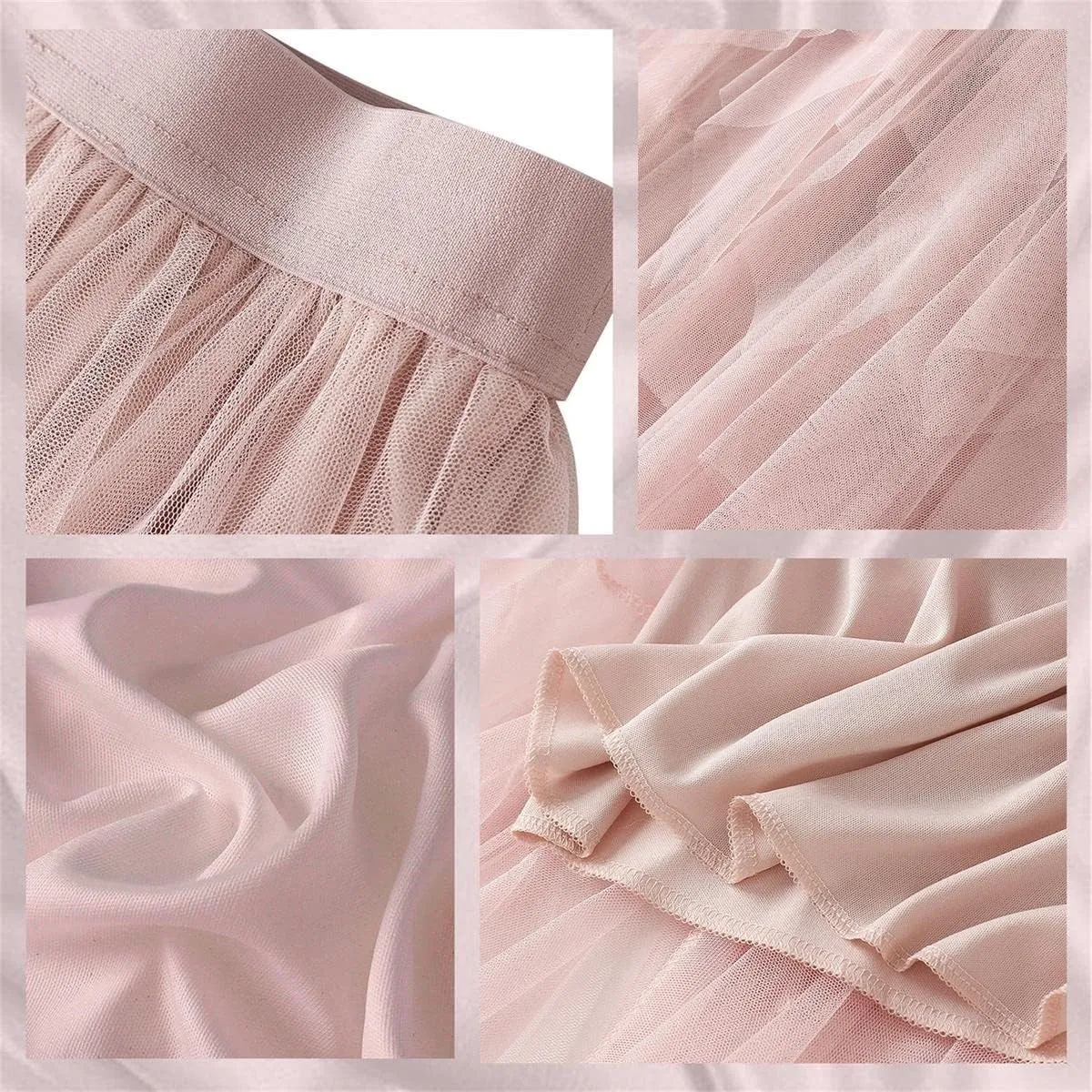Tulle Skirts for Women Midi Long Fairy Skirt Tutu A-Line Mesh Layered High Elastic Waist Halloween Skirts
