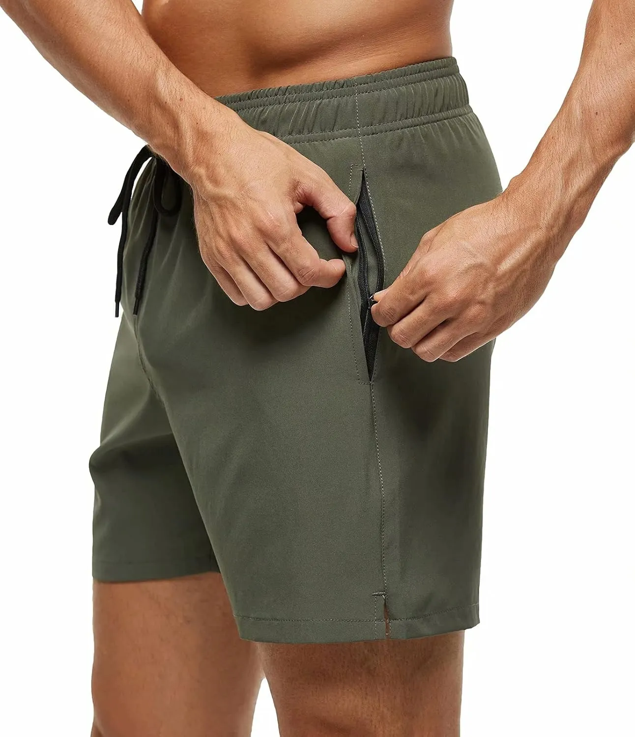 Tyhengta Men's Swim Trunks Quick Dry Beach Shorts with Zipper Pockets and Mesh Lining