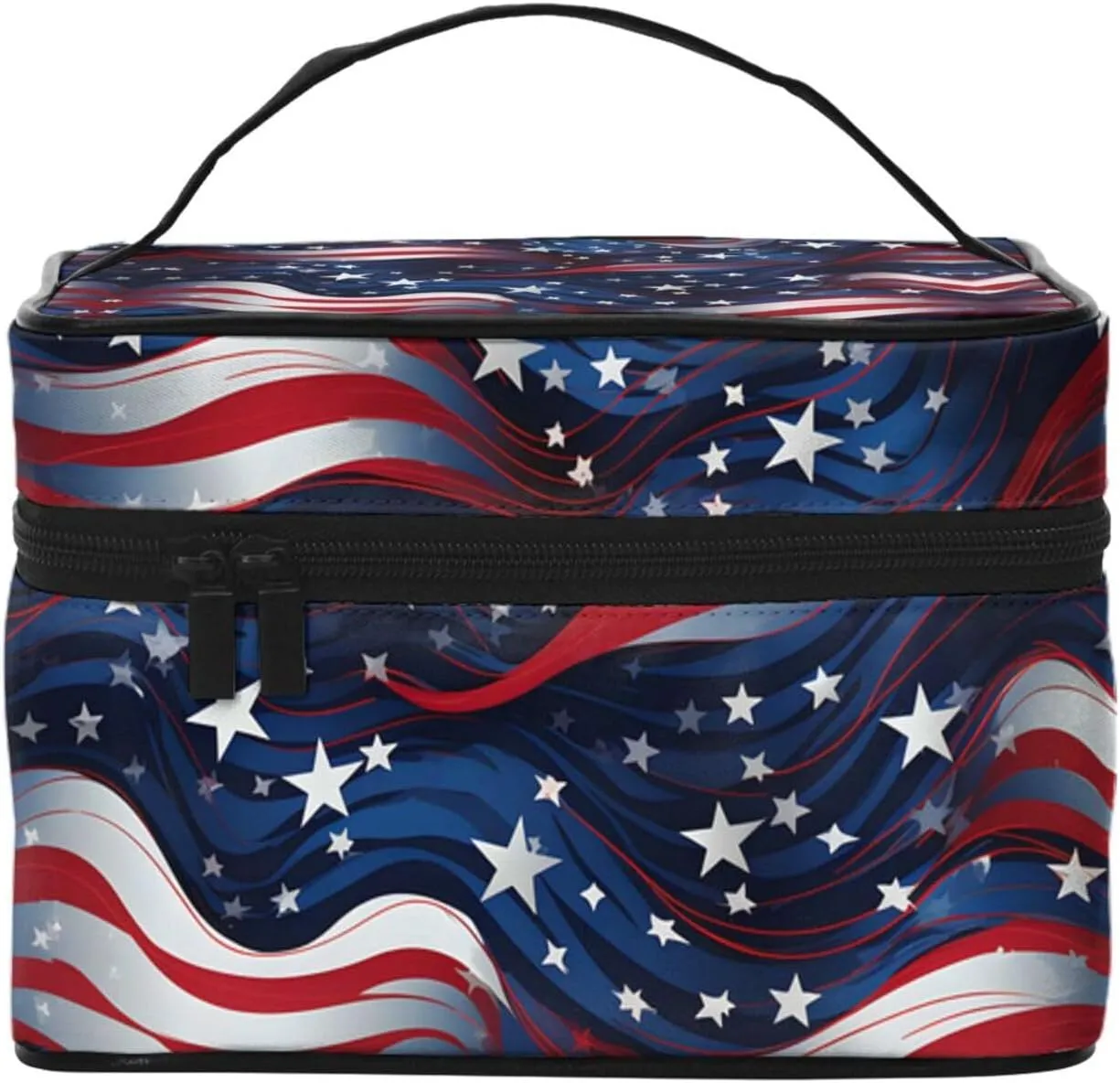 UAS Flag Star Makeup Bag for Women Travel Cosmetic Bag Large Makeup Case Portable Toiletry Skincare Organizer Bag