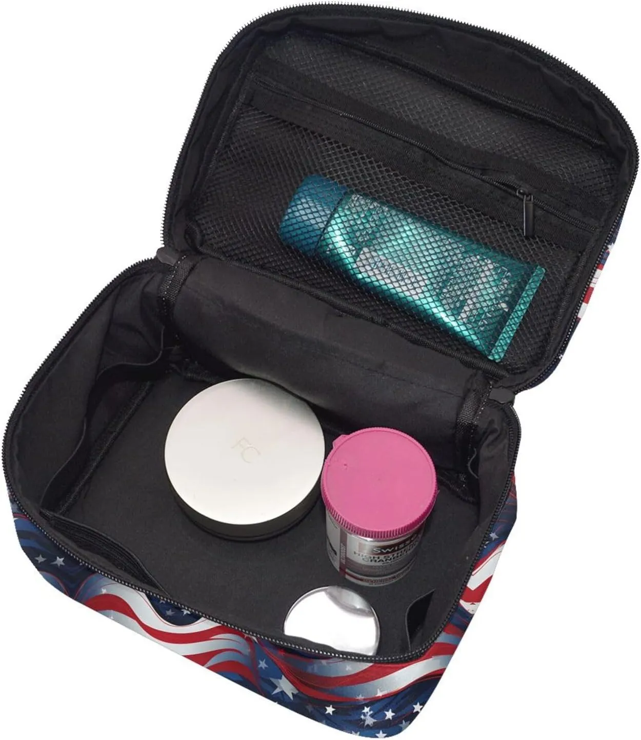 UAS Flag Star Makeup Bag for Women Travel Cosmetic Bag Large Makeup Case Portable Toiletry Skincare Organizer Bag