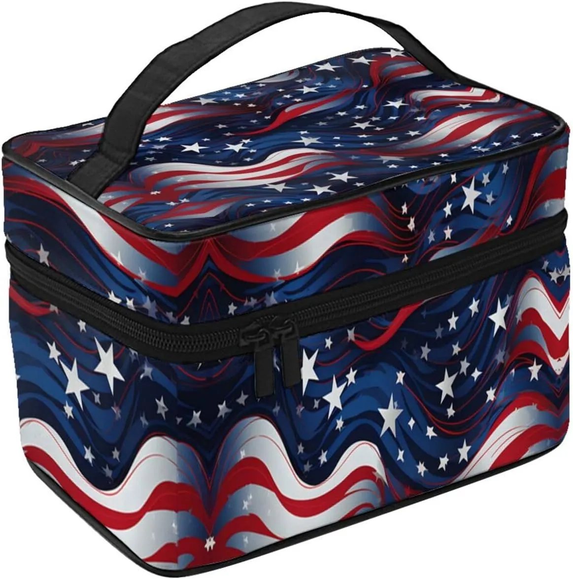 UAS Flag Star Makeup Bag for Women Travel Cosmetic Bag Large Makeup Case Portable Toiletry Skincare Organizer Bag