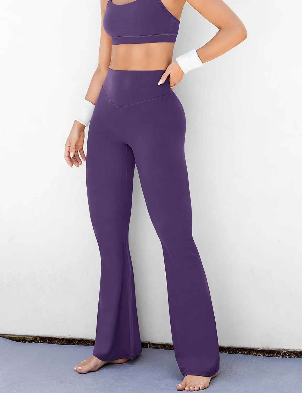 UEU Women's High Waist Flare Yoga Pants, No Front Seam, Casual Leggings with Tummy Control, 29/31/33" Inseam