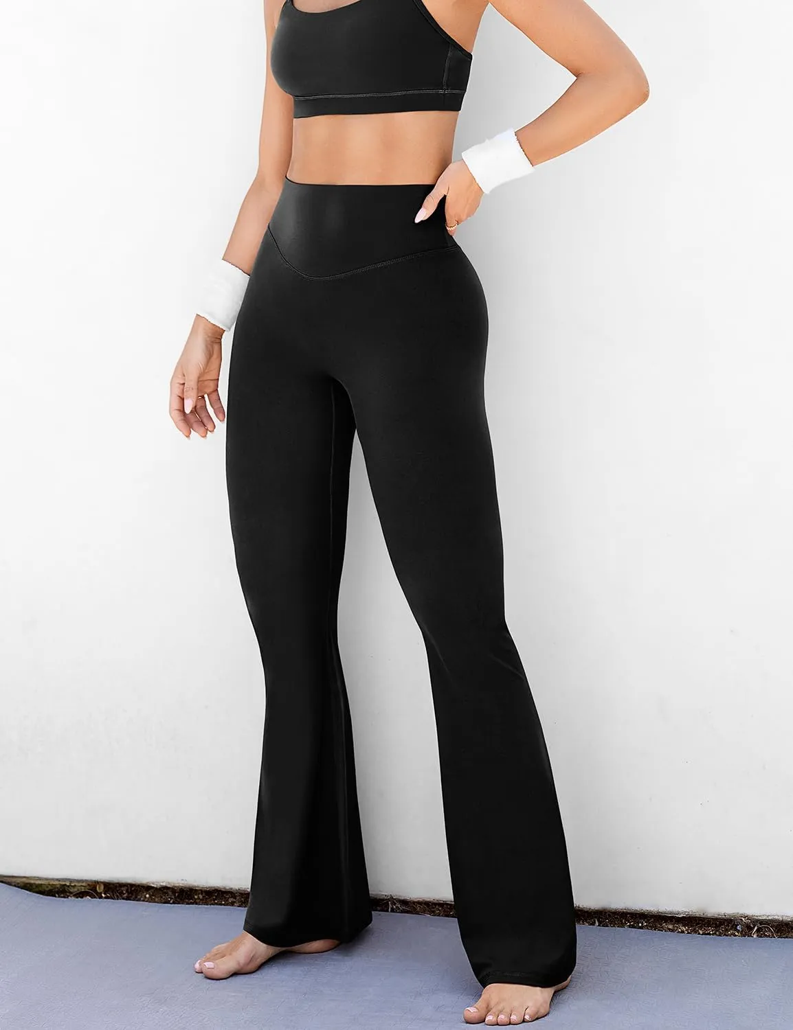 UEU Women's High Waist Flare Yoga Pants, No Front Seam, Casual Leggings with Tummy Control, 29/31/33" Inseam