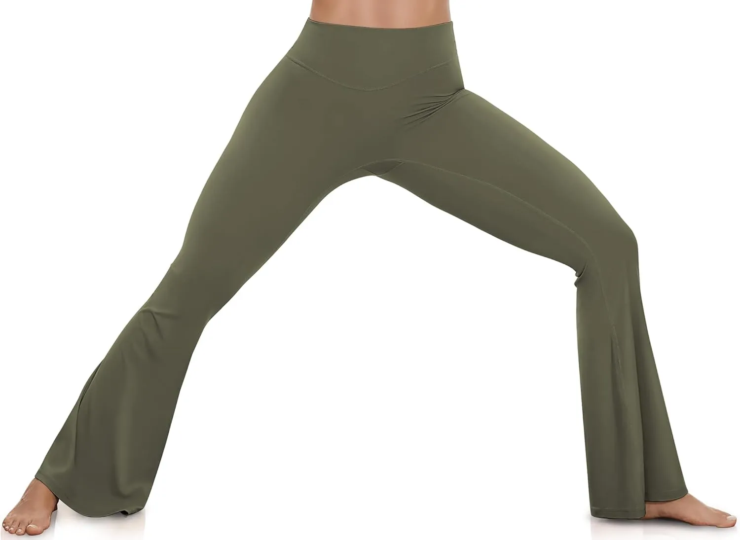 UEU Women's High Waist Flare Yoga Pants, No Front Seam, Casual Leggings with Tummy Control, 29/31/33" Inseam