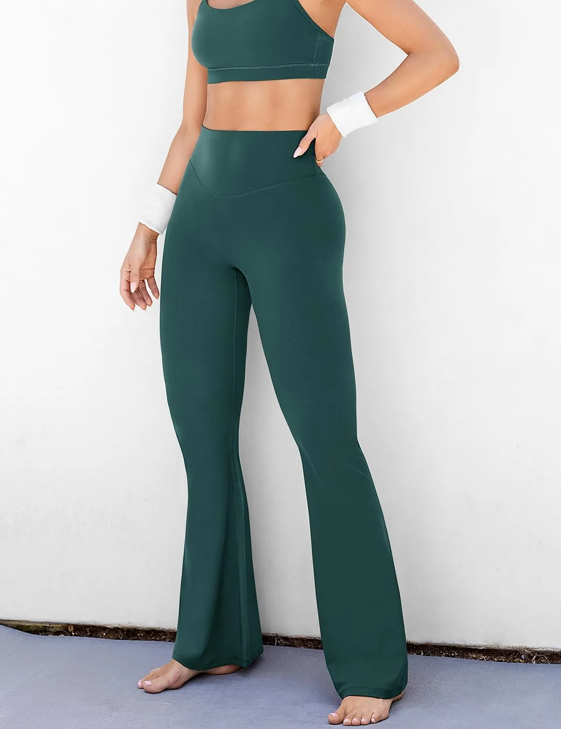 UEU Women's High Waist Flare Yoga Pants, No Front Seam, Casual Leggings with Tummy Control, 29/31/33" Inseam