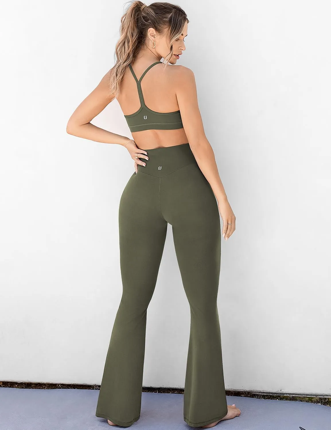 UEU Women's High Waist Flare Yoga Pants, No Front Seam, Casual Leggings with Tummy Control, 29/31/33" Inseam