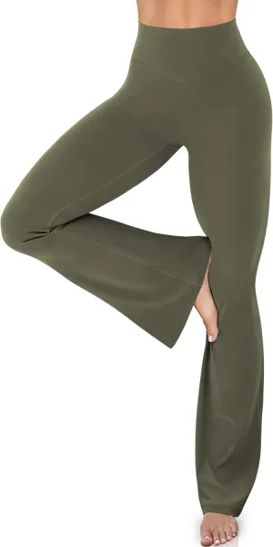 UEU Women's High Waist Flare Yoga Pants, No Front Seam, Casual Leggings with Tummy Control, 29/31/33" Inseam