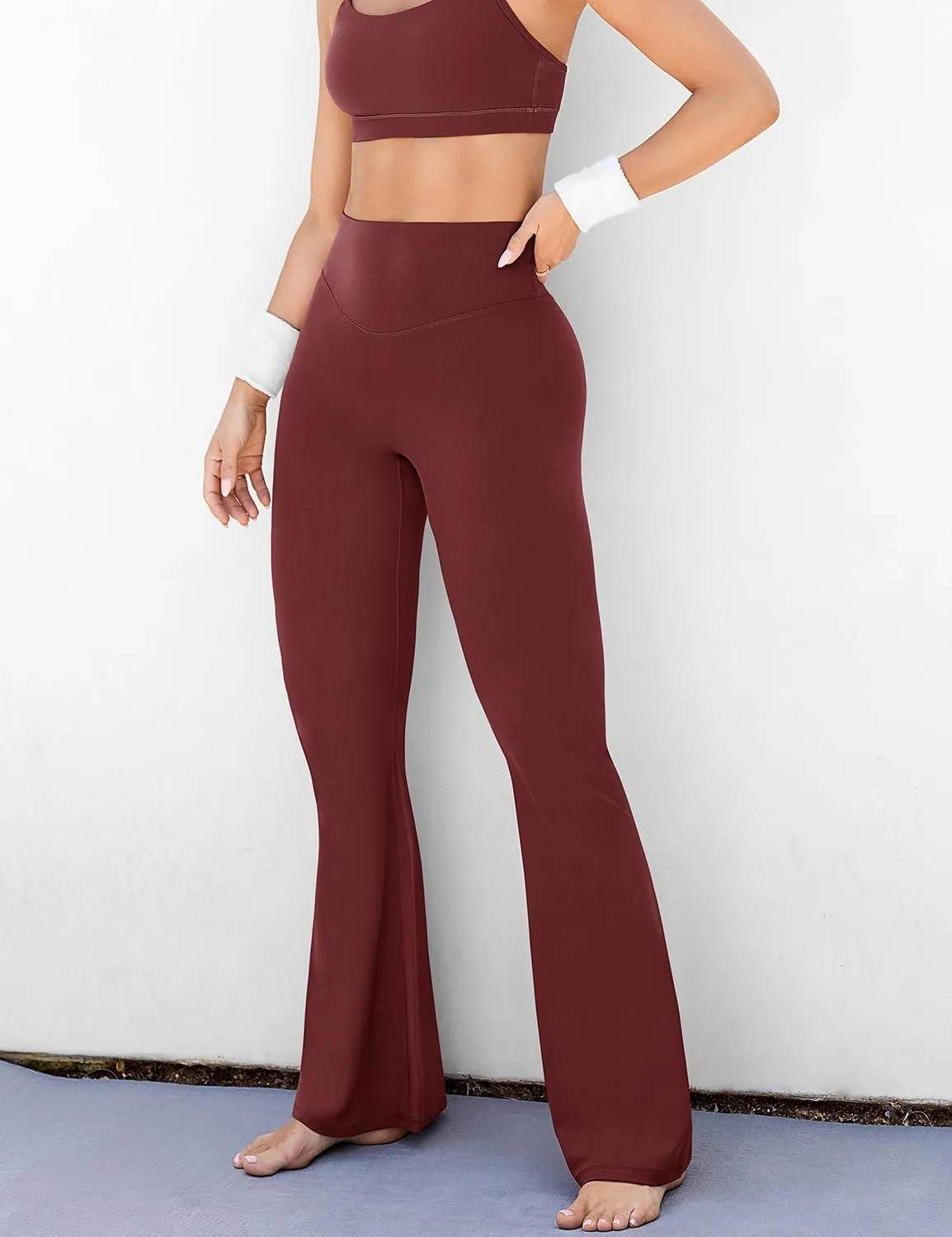 UEU Women's High Waist Flare Yoga Pants, No Front Seam, Casual Leggings with Tummy Control, 29/31/33" Inseam