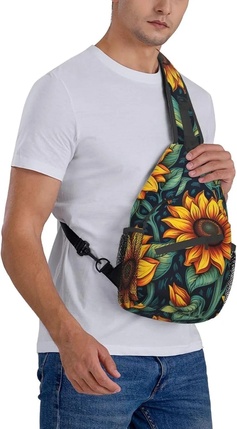 Ufo At Night Crossbody Bag Chest Shoulder Bag Small Casual Backpack Suitable For Women Men Hiking
