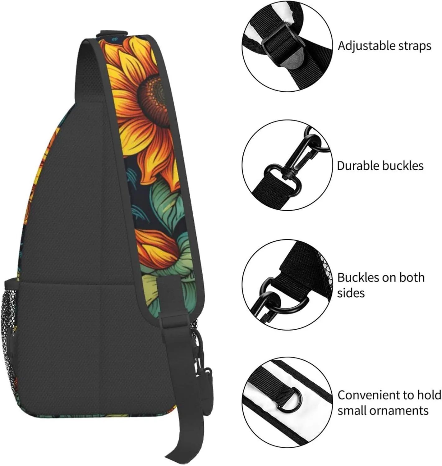 Ufo At Night Crossbody Bag Chest Shoulder Bag Small Casual Backpack Suitable For Women Men Hiking