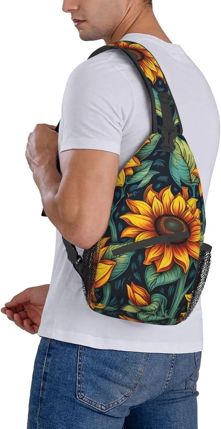 Ufo At Night Crossbody Bag Chest Shoulder Bag Small Casual Backpack Suitable For Women Men Hiking