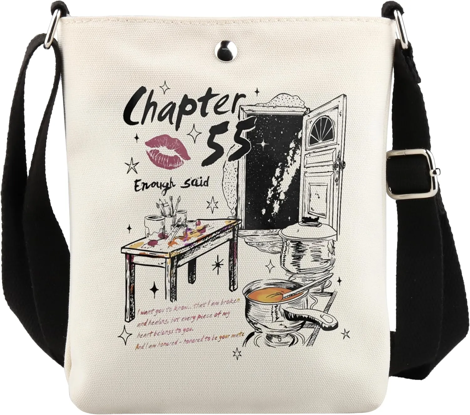 UJIMS A Court of Thorns Rose Inspired Gift Fantasy Book Crossbody Bag Literature Friend Gifts