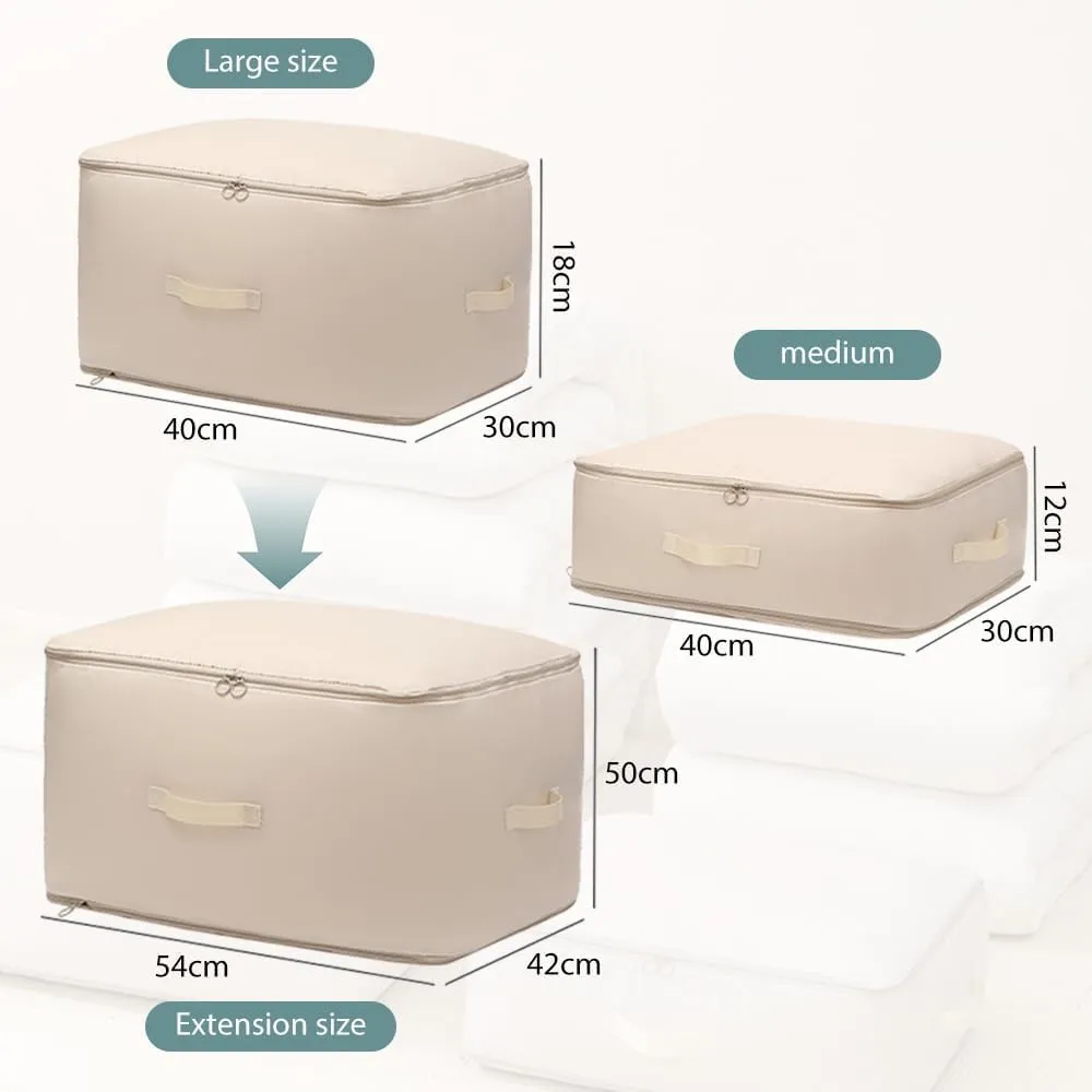 Ultra Space Saving Self Compression Organizer, 2025 New Space Saver Quilt Compression Storage Bag, Premium Comforter Storage Bag Packaging Cube Bedding Storage Bag (Blue, XL - 54 * 42 * 50cm)