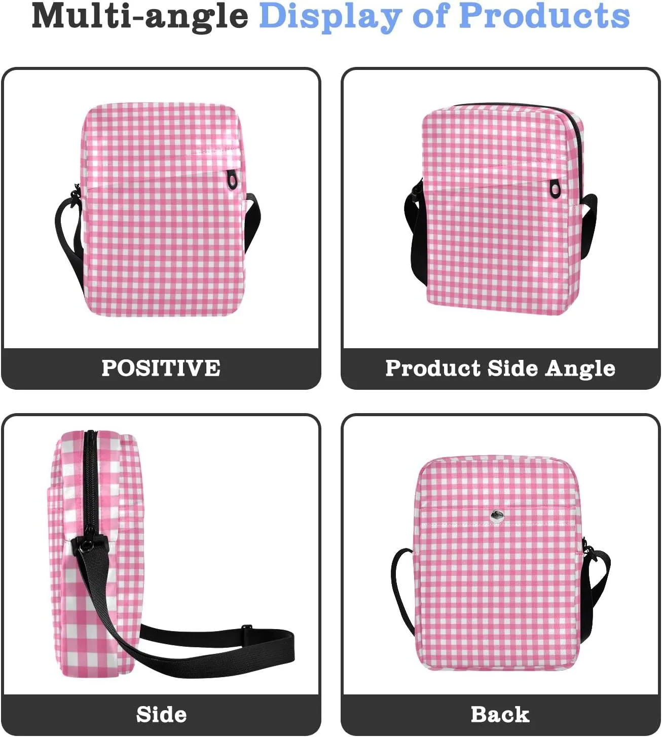 Unisex Crossbody Bag, Halloween Gingham Durable Sling Side Shoulder bags for men women, One Size
