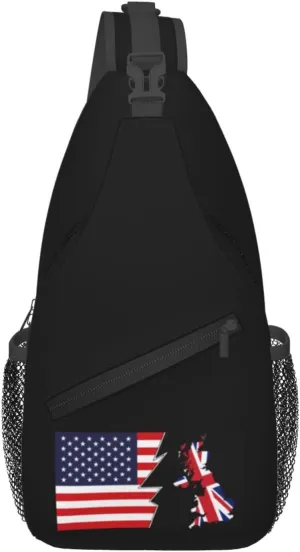 United Kingdom Terrain Map And America Crossbody Bags For Women Men Chest Backpack Gym Shoulder Bag Travel Outdoor Sports Casual Crossbody Bags