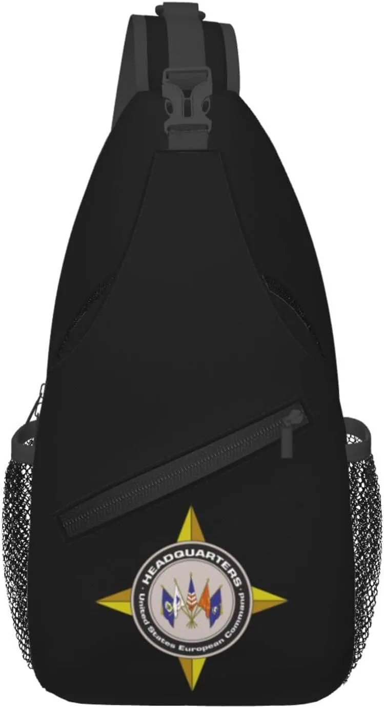 United States European Command emblem Crossbody Bags For Women Men Chest Backpack Gym Shoulder Bag Travel Outdoor Sports Casual Crossbody Bags