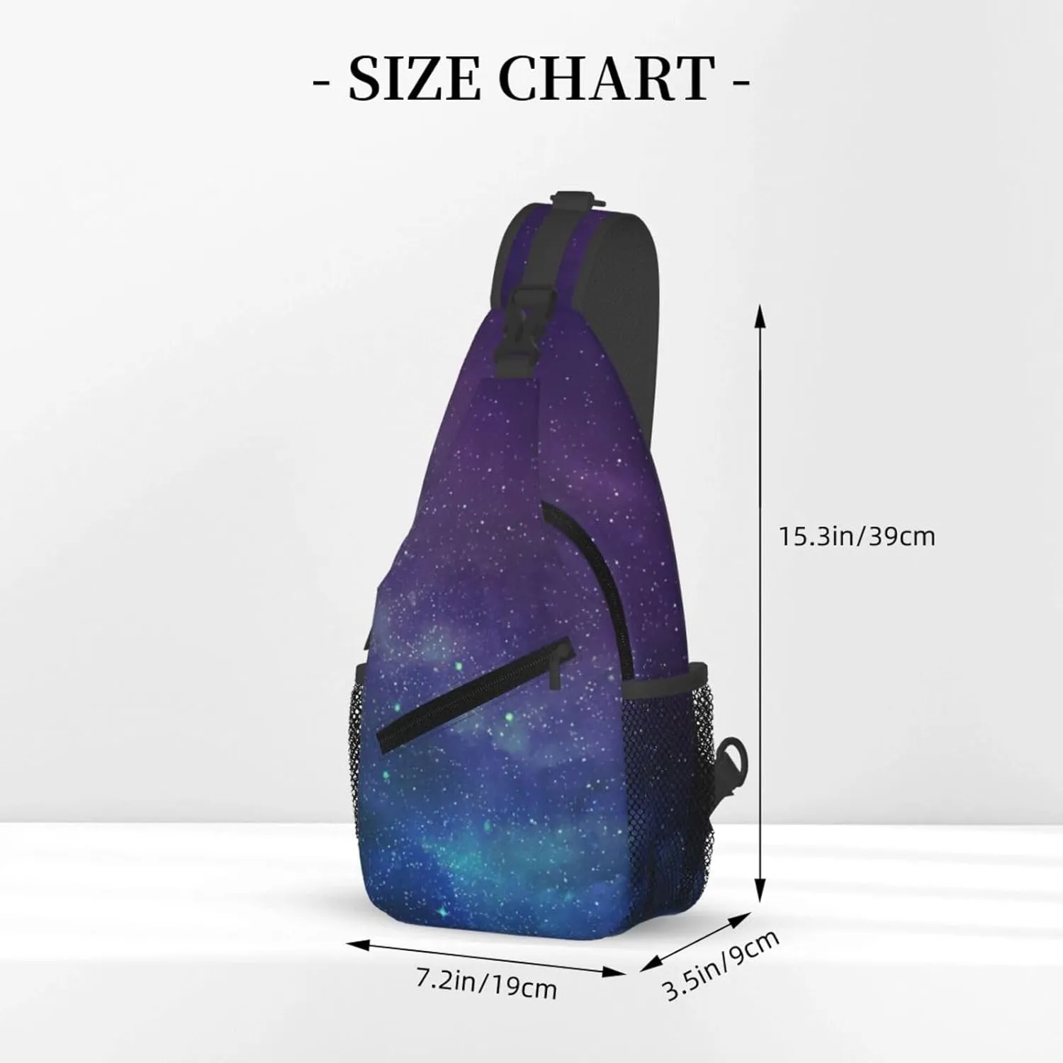 Universe With Stars Galaxy Interstellar Crossbody Chest Bag Lightweight Sling Daypackstravel Hiking Cycling For Men Women