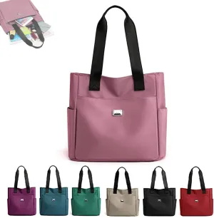Utrum Large Capacity Water Repellent Multi Pocket Nylon Shoulder Bag, Waterproof Tote Bags for Women, Large Handbags Purses