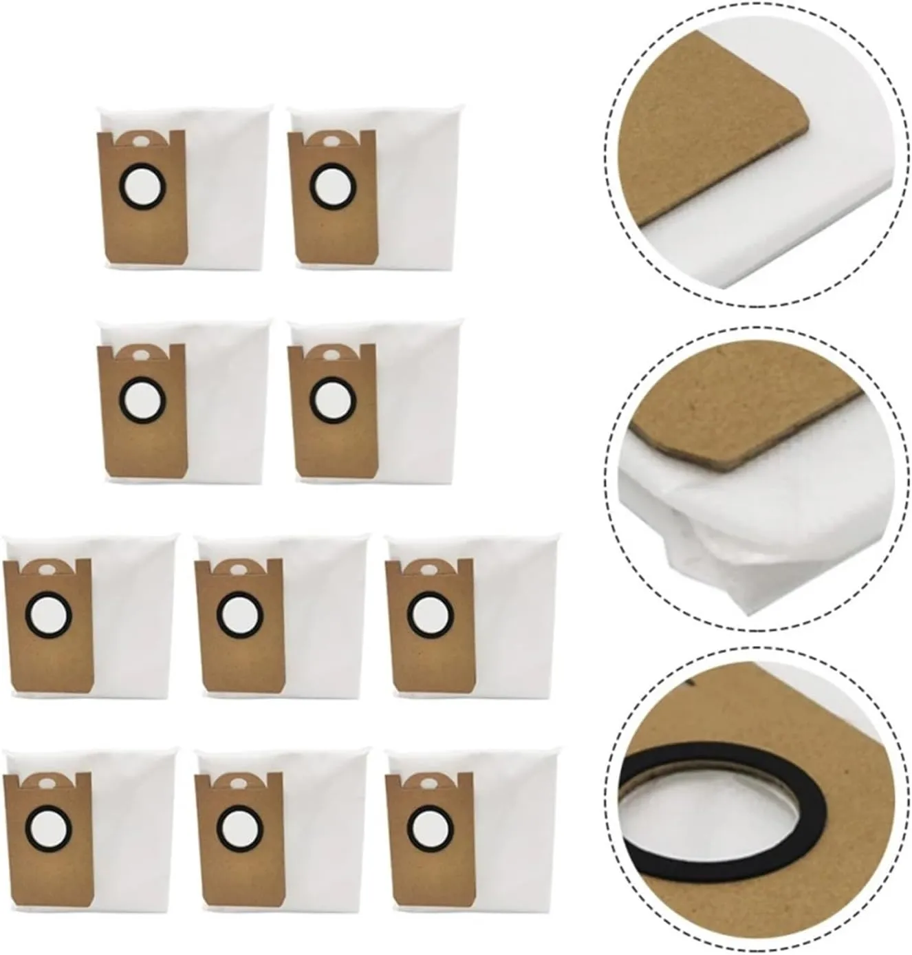 Vacuum Cleaner Dust Bag Replacement Parts SL60D SL61 Leak Proof Dust Bag Replacement Parts Kit(10pcs)
